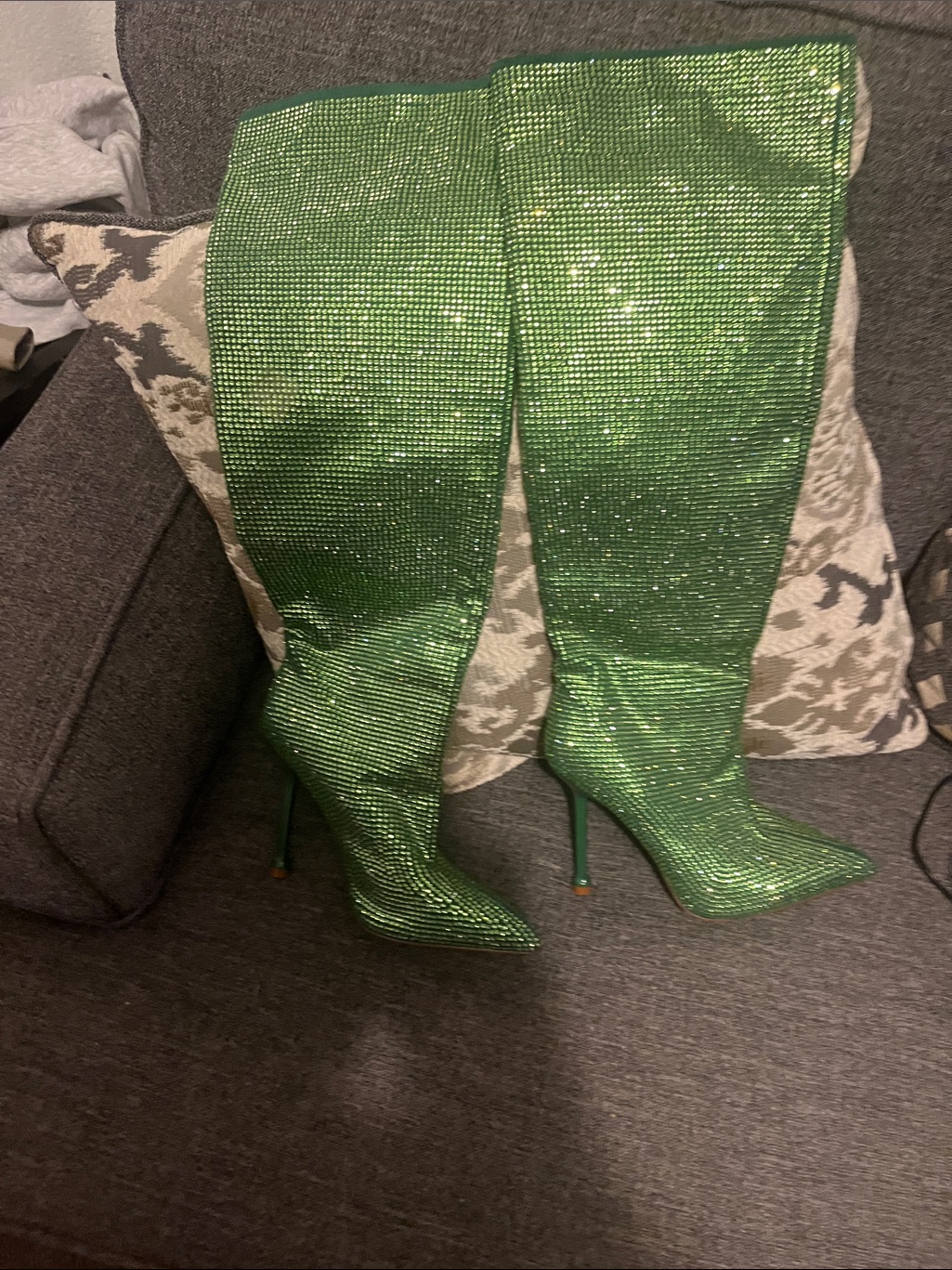 Emerald Green Over-The-Knee Stiletto Boots